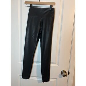 Womens Faux Leather High Waisted Leggings Pants‎ Black Size M